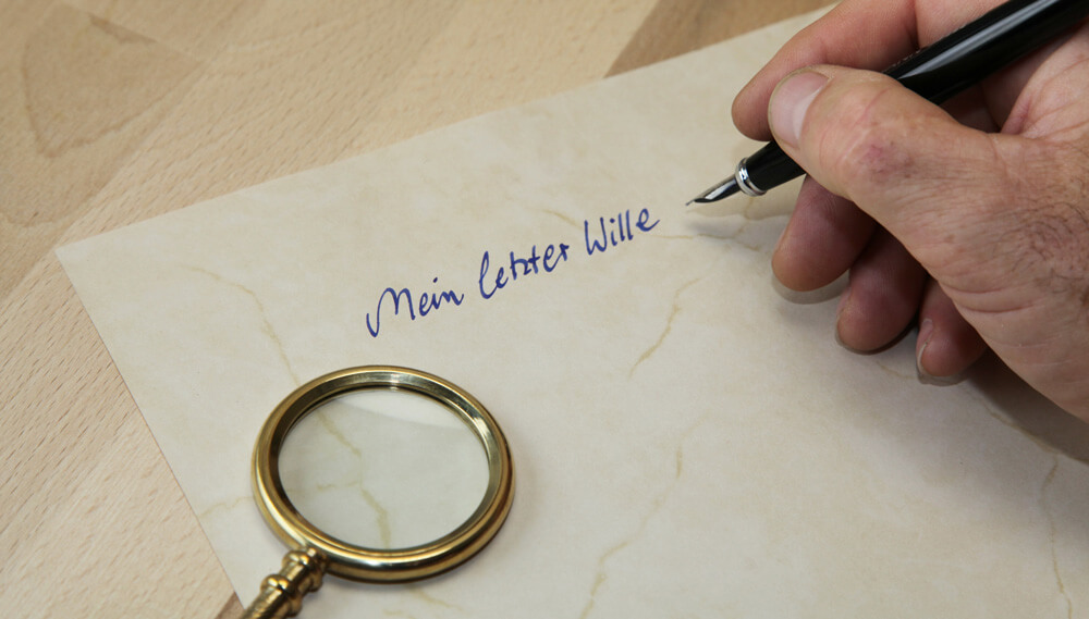 Mein letzter Wille Bestattungsvorsorge Nordhorn | "Mein letzter Wille" mit Füller geschrieben