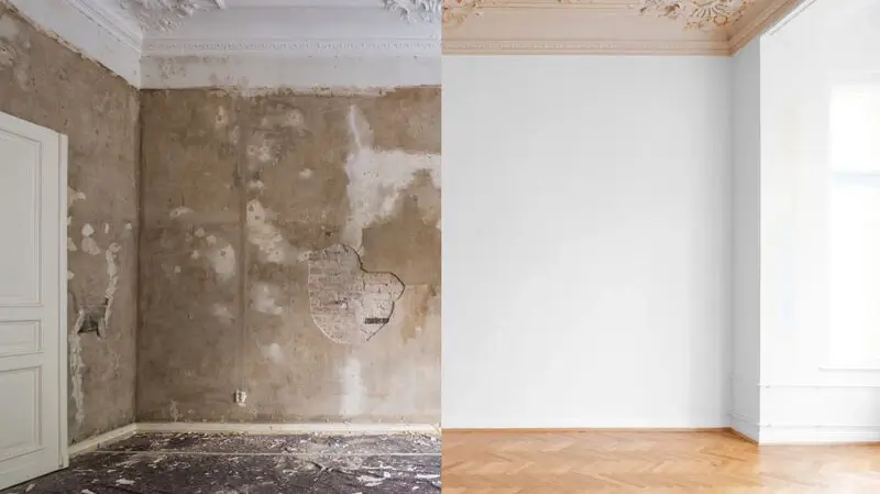 Altbausanierung vorher/nachher