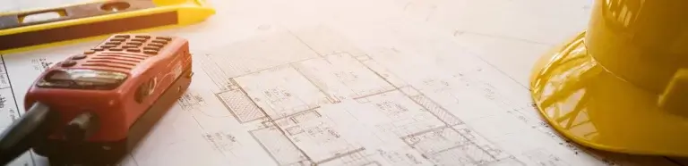 Vermessungsbüro Hamburg Harburg | Bauzubehör auf Bauplan