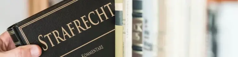 Strafrecht Neumünster | Buch Strafrecht wird aus Regal genommen