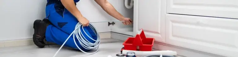 Rohrreinigungsservice Husum | Installateur reinigt verstopftes Rohr