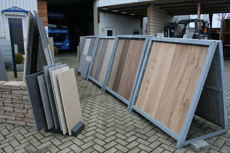 Outdoor-Keramik-Platten | Die Musterausstellung bei Schnülle Holz + Baustoffe in Syke zeigt die Vielfalt moderner Outdoor-Keramik