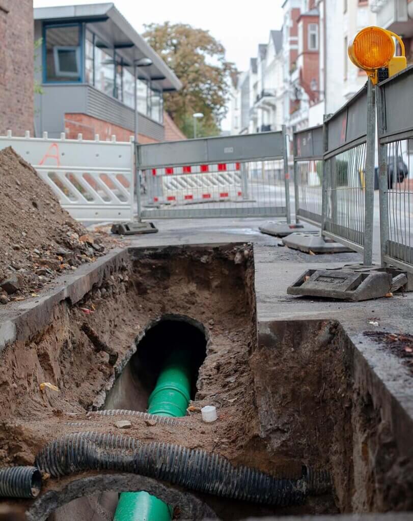 Straßenbauunternehmen Flensburg | Fachgerechter Kanal- und Tiefbau mitten in Flensburg durch die asse Kanal GmbH & Co. KG